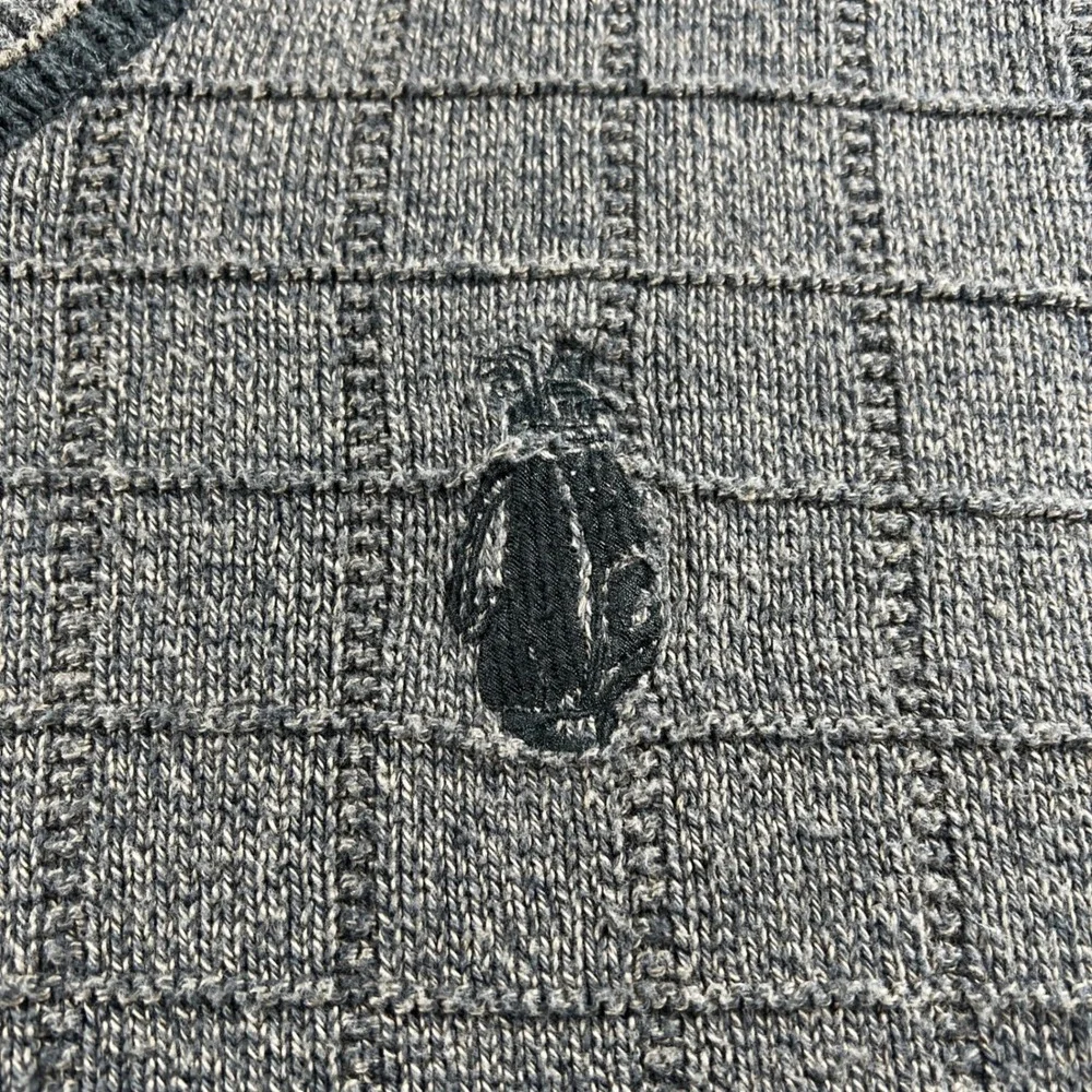 VTG Cypress Links Golf Wear Mens Large Gray Textured Grid Cotton Sweater Vest‎
